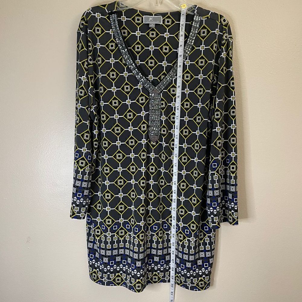 NEW! JM Collection| Medium| Soft| Flowy| Bollywood| Geometric print - Picture 3 of 14